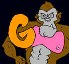 Dibujo Gorila pintado por simon