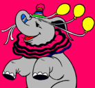 Dibujo Elefante con 3 globos pintado por mariafernanda