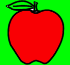 Dibujo manzana pintado por rafaela