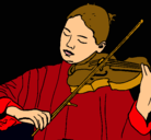 Dibujo Violinista pintado por pati