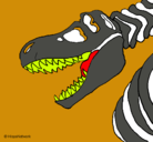 Dibujo Esqueleto tiranosaurio rex pintado por oliviaygigiguzman