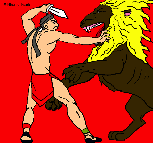 Gladiador contra león