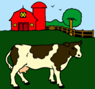 Dibujo Vaca pasturando pintado por LIA