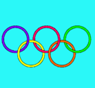 Dibujo Anillas de los juegos olimpícos pintado por paolaycarla