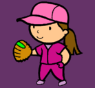 Dibujo Jugadora de béisbol pintado por thiarefuentes