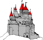 Dibujo Castillo medieval pintado por diego
