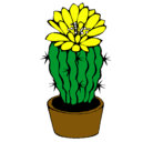 Dibujo Cactus con flor pintado por leall