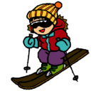 Dibujo Niño esquiando pintado por lau
