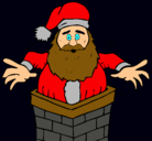 Dibujo Papa Noel en la chimenea pintado por jesus