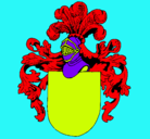 Dibujo Escudo de armas y casco pintado por miguel