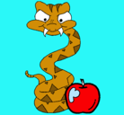 Dibujo Serpiente y manzana pintado por nuria_brenda