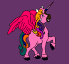 Dibujo Unicornio con alas pintado por ponis