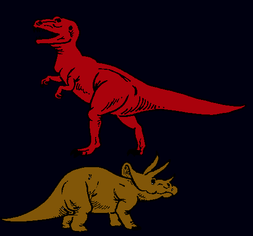 Triceratops y tiranosaurios rex