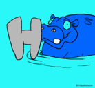 Dibujo Hipopótamo pintado por lucia