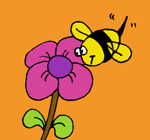 Abeja y flor