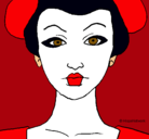 Dibujo Cara de geisha pintado por domi