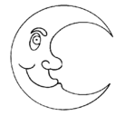 Dibujo Luna pintado por A
