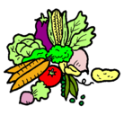 Dibujo verduras pintado por carlis