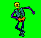 Dibujo Esqueleto contento pintado por mando