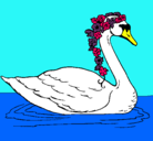 Dibujo Cisne con flores pintado por MariPaz