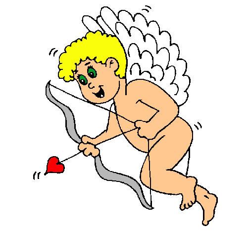 Cupido con grandes alas