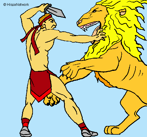 Gladiador contra león