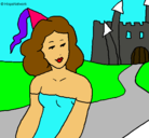 Dibujo Princesa y castillo pintado por s77xy