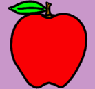Dibujo manzana pintado por maria