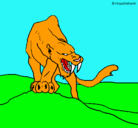 Dibujo Tigre con afilados colmillos pintado por mewichigo