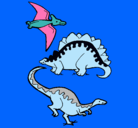 Dibujo Tres clases de dinosaurios pintado por pedrojavier