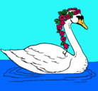 Dibujo Cisne con flores pintado por alvaroyesther