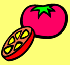 Dibujo Tomate pintado por cristelarlinemontilla