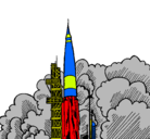 Dibujo Lanzamiento cohete pintado por dibu18