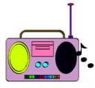 Dibujo Radio cassette 2 pintado por Gabriela