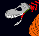 Dibujo Esqueleto tiranosaurio rex pintado por poto