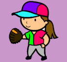 Dibujo Jugadora de béisbol pintado por aureliliz