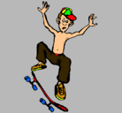 Dibujo Skater pintado por kevin