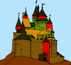 Dibujo Castillo medieval pintado por cervando