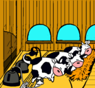 Dibujo Vacas en el establo pintado por sofii