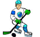 Dibujo Jugador de hockey sobre hielo pintado por wenfry