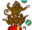 Dibujo Monos haciendo malabares pintado por monigote