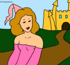 Dibujo Princesa y castillo pintado por ainhoa
