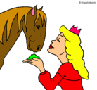 Dibujo Princesa y caballo pintado por jamis