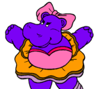 Dibujo Hipopótama con lazo pintado por mildredmichelle