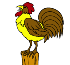 Dibujo Gallo cantando pintado por pollo