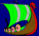 Dibujo Barco vikingo pintado por jake