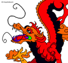 Dibujo Dragón japonés pintado por nicole