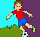 Dibujo Jugar a fútbol pintado por abraham