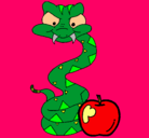 Dibujo Serpiente y manzana pintado por pilar55