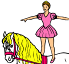 Dibujo Trapecista encima de caballo pintado por jazmin